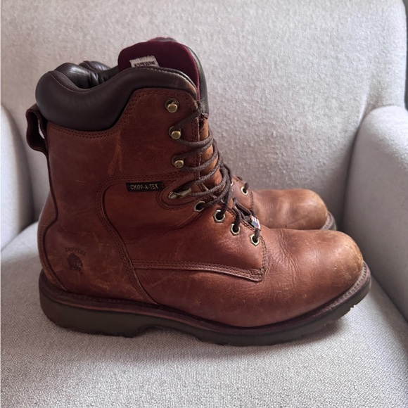 CHIPPEWA LOGGER CHIP-A-TEX MEN'S  Size 10.5D LEATHER  BOOTS Waterproof Soft Toe - Picture 3 of 8